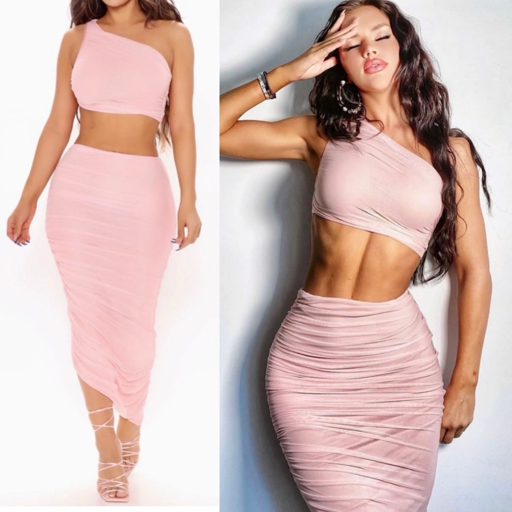 Blush Pink Skirt Set